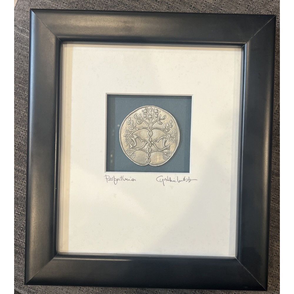 Cynthia Webb Designs "Perfect Union" Pewter Black‎ Wooden Frame Signed By Artist